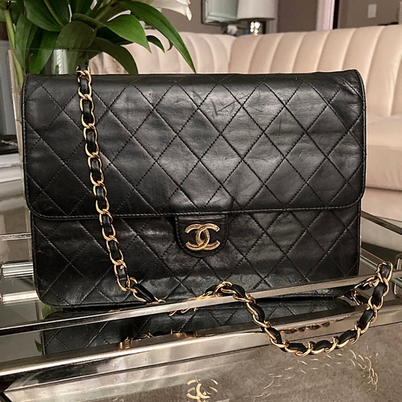 CHANEL Quilted Lambskin Leather Medium Double Flap Shoulder Bag - Picture 1 of 6